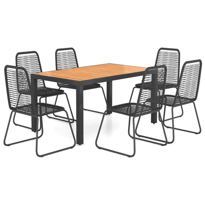 vidaXL Dining Set | Black and brown | PVC rattan | Standard | Durable