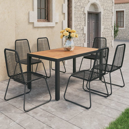 vidaXL Dining Set | Black and brown | PVC rattan | Standard | Durable