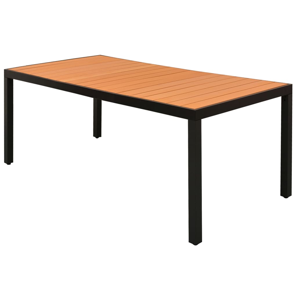 vidaXL Dining Set | Black and Brown | WPC, aluminium, PVC rattan, steel