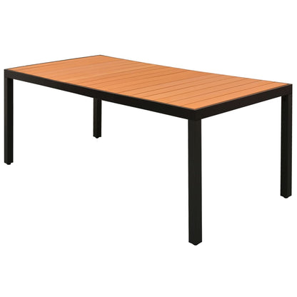 vidaXL Dining Set | Black and Brown | WPC, aluminium, PVC rattan, steel