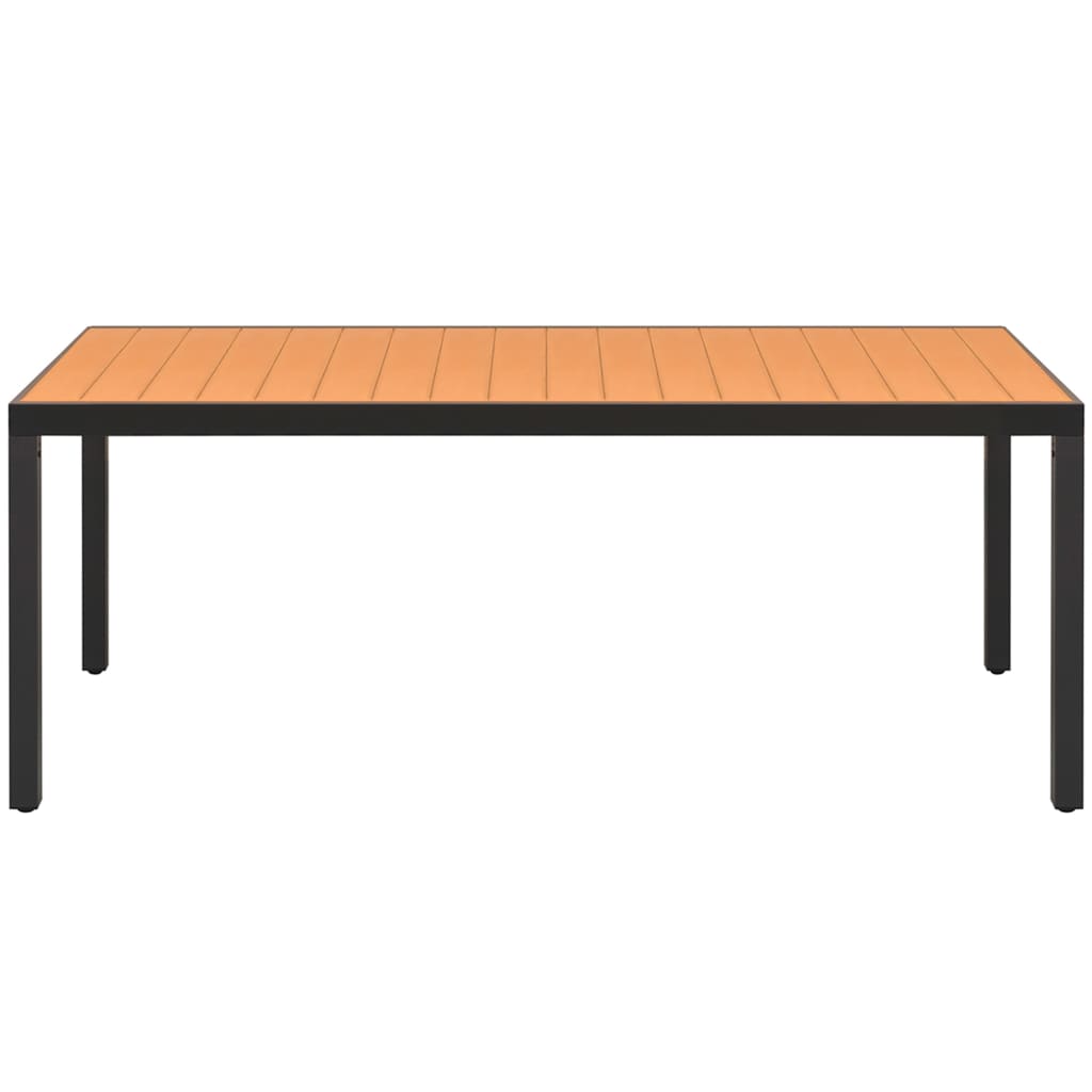 vidaXL Dining Set | Black and Brown | WPC, aluminium, PVC rattan, steel