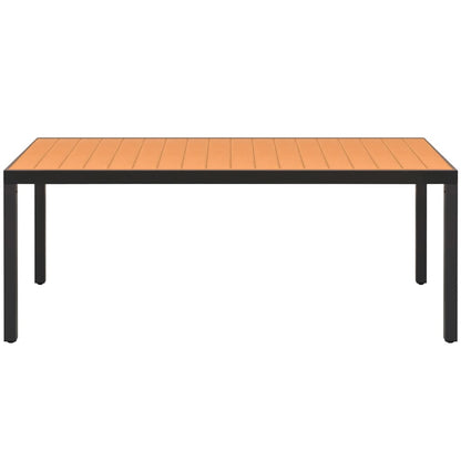 vidaXL Dining Set | Black and Brown | WPC, aluminium, PVC rattan, steel