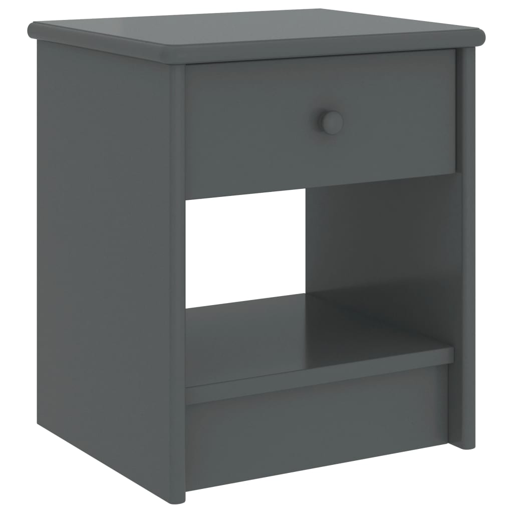 vidaXL Bedside Cabinet | Dark grey | Solid pinewood | Compact | Bedside Cabinet