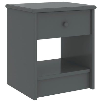 vidaXL Bedside Cabinet | Dark grey | Solid pinewood | Compact | Bedside Cabinet