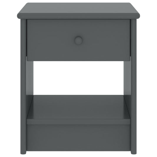 vidaXL Bedside Cabinet Dark Grey 35x30x40 cm Solid Pinewood