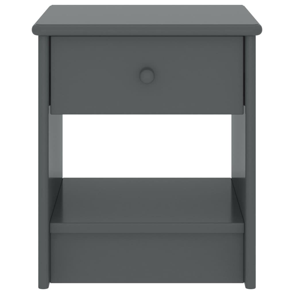vidaXL Bedside Cabinet | Dark grey | Solid pinewood | Compact | Bedside Cabinet