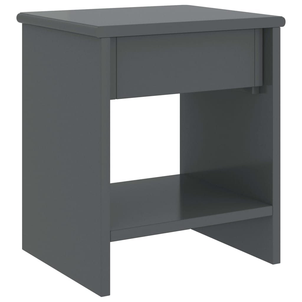 vidaXL Bedside Cabinet | Dark grey | Solid pinewood | Compact | Bedside Cabinet