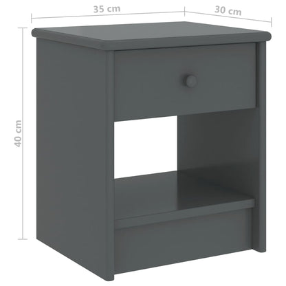 vidaXL Bedside Cabinet | Dark grey | Solid pinewood | Compact | Bedside Cabinet
