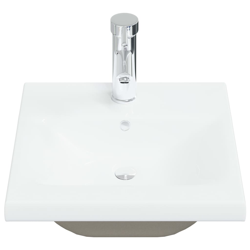 vidaXL Built-in Basin with Faucet 42x39x18 cm Ceramic White