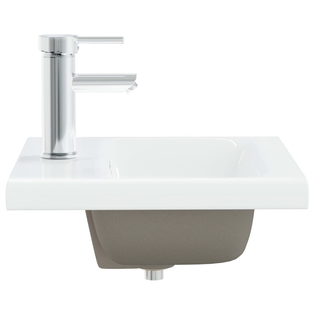 vidaXL Built-in Basin with Faucet 42x39x18 cm Ceramic White