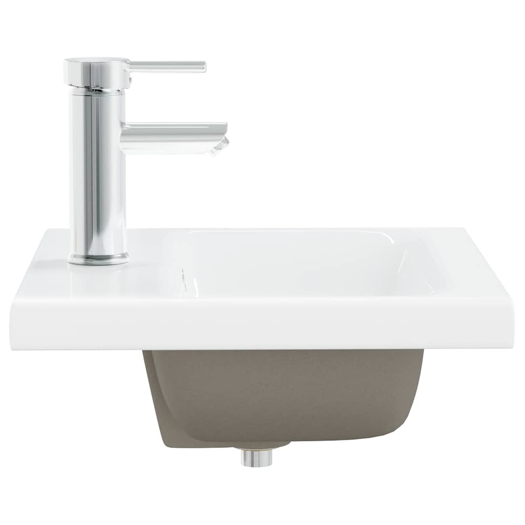 148623 vidaXL Built-in Basin with Faucet 42x39x18 cm Ceramic White