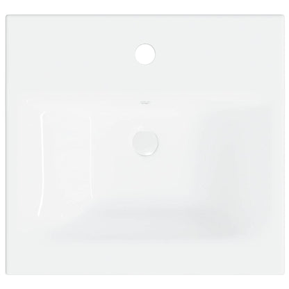 vidaXL Built-in Basin with Faucet 42x39x18 cm Ceramic White