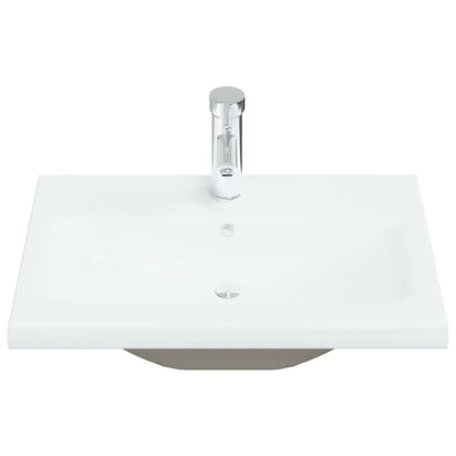 vidaXL Built-in Basin with Faucet 61x39x18 cm Ceramic White