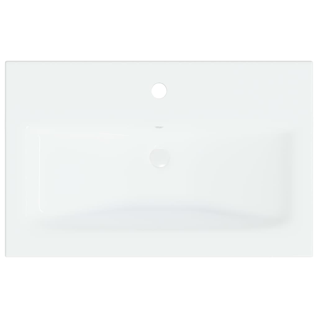vidaXL Built-in Basin with Faucet 61x39x18 cm Ceramic White
