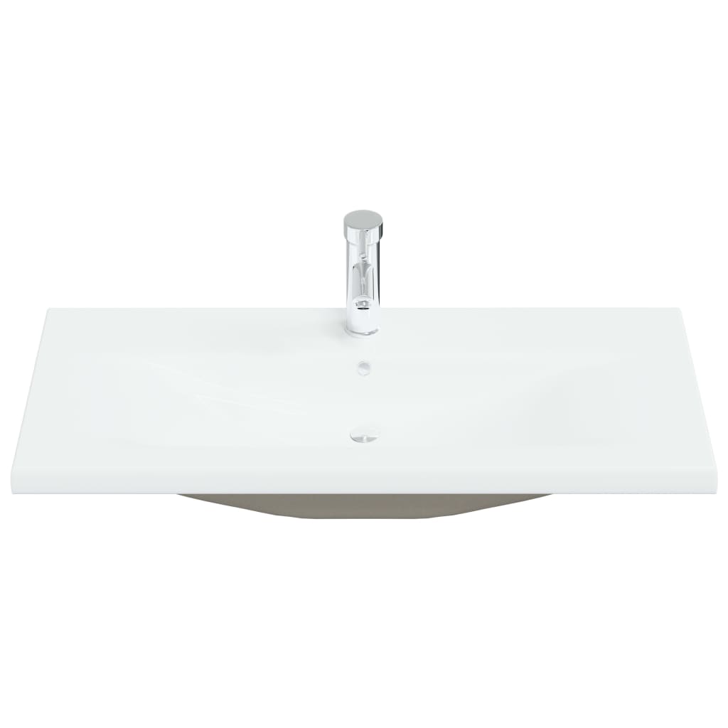 vidaXL Built-in Basin with Faucet 91x39x18 cm Ceramic White