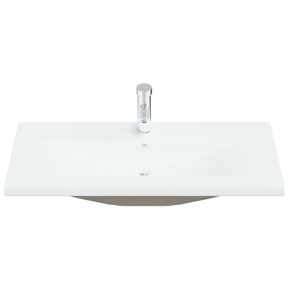 vidaXL Built-in Basin with Faucet 91x39x18 cm Ceramic White