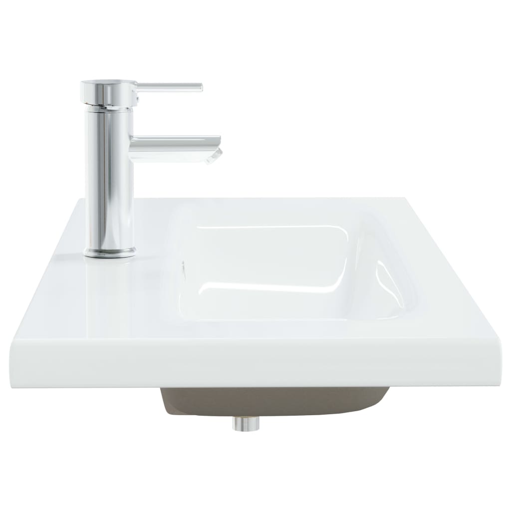 vidaXL Built-in Basin with Faucet 91x39x18 cm Ceramic White