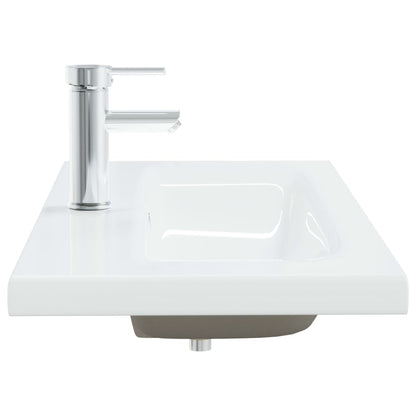 vidaXL Built-in Basin with Faucet 91x39x18 cm Ceramic White
