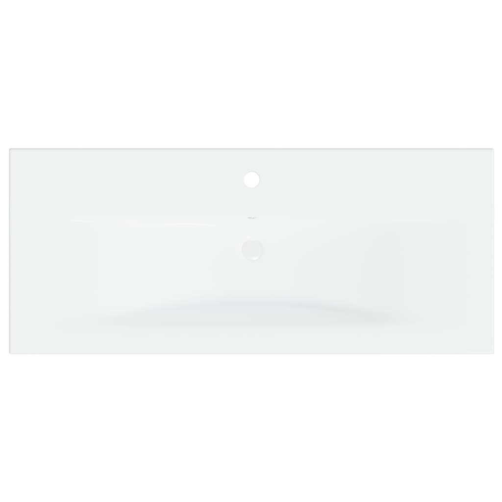 vidaXL Built-in Basin with Faucet 91x39x18 cm Ceramic White