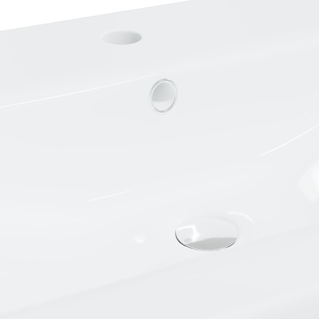 vidaXL Built-in Basin with Faucet 91x39x18 cm Ceramic White