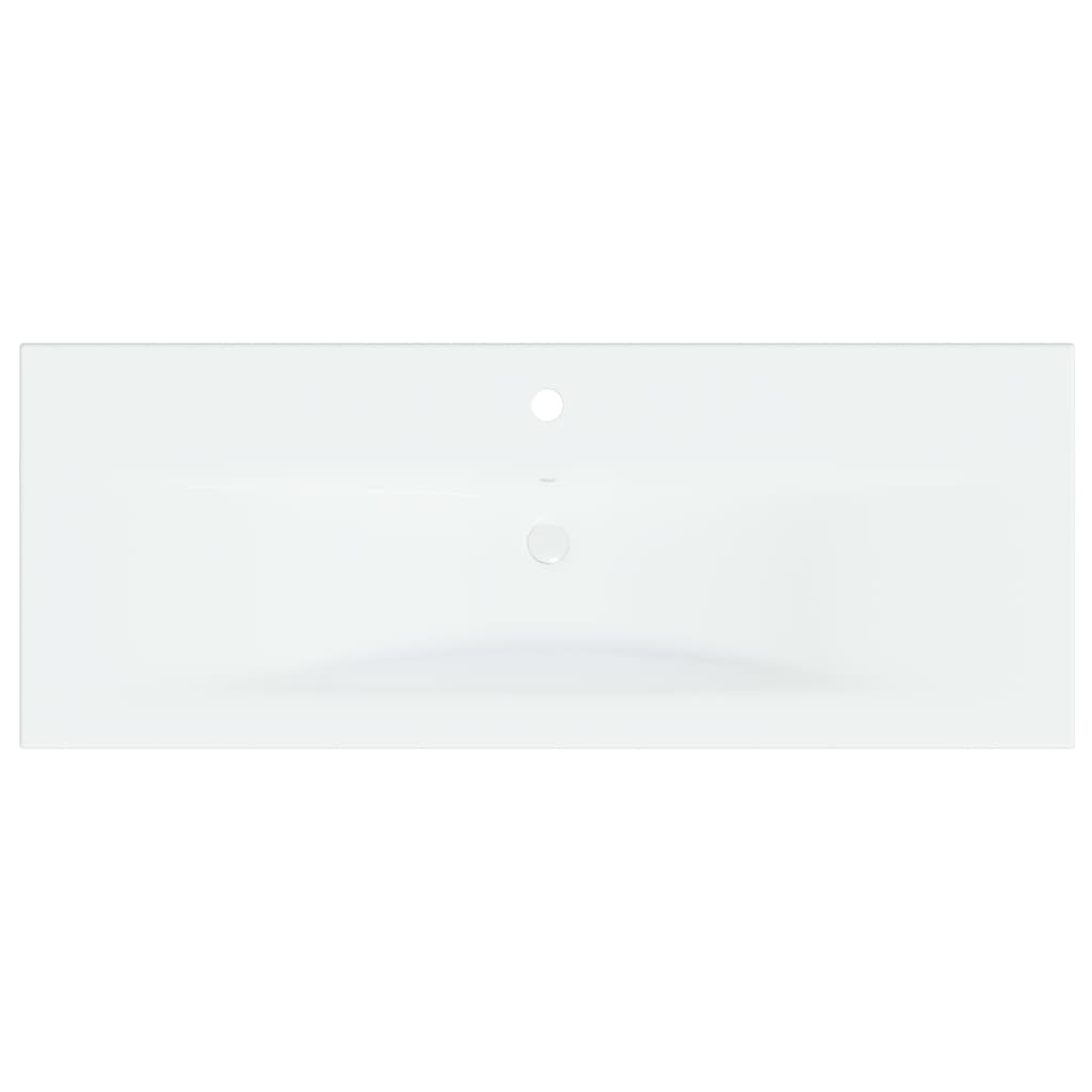 vidaXL Built-in Basin with Faucet 101x39x18 cm Ceramic White