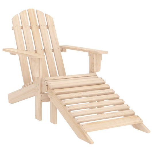 315862 vidaXL Garden Adirondack Chair with Ottoman Solid Fir Wood