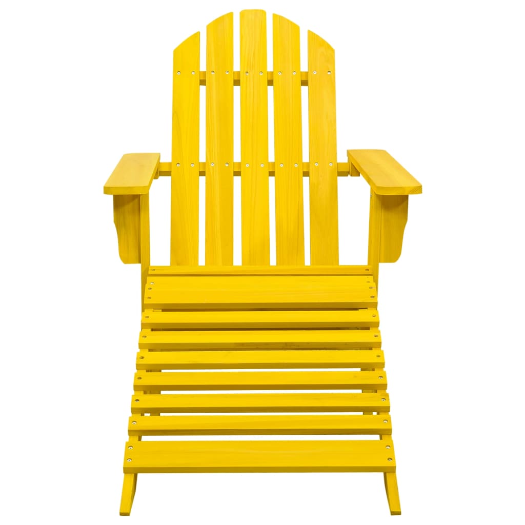315864 vidaXL Garden Adirondack Chair with Ottoman Solid Fir Wood Yellow