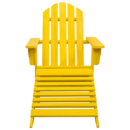 315864 vidaXL Garden Adirondack Chair with Ottoman Solid Fir Wood Yellow