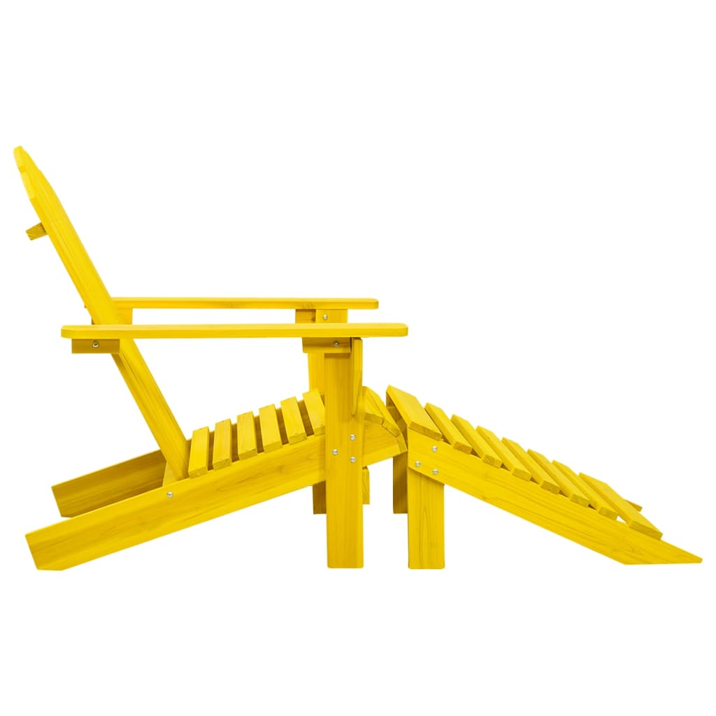 315864 vidaXL Garden Adirondack Chair with Ottoman Solid Fir Wood Yellow