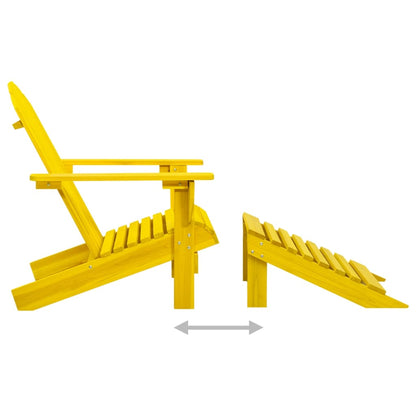 315864 vidaXL Garden Adirondack Chair with Ottoman Solid Fir Wood Yellow