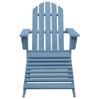 315865 vidaXL Garden Adirondack Chair with Ottoman Solid Fir Wood Blue