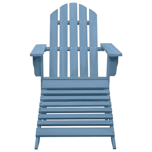 315865 vidaXL Garden Adirondack Chair with Ottoman Solid Fir Wood Blue