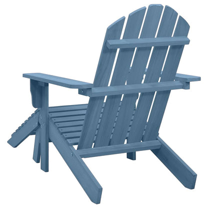 315865 vidaXL Garden Adirondack Chair with Ottoman Solid Fir Wood Blue