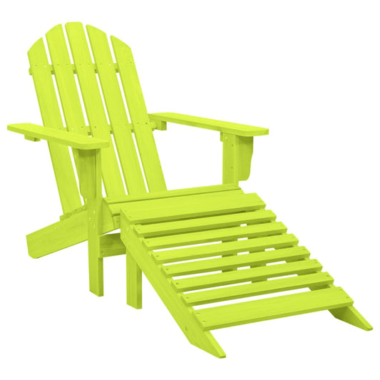 315866 vidaXL Garden Adirondack Chair with Ottoman Solid Fir Wood Green