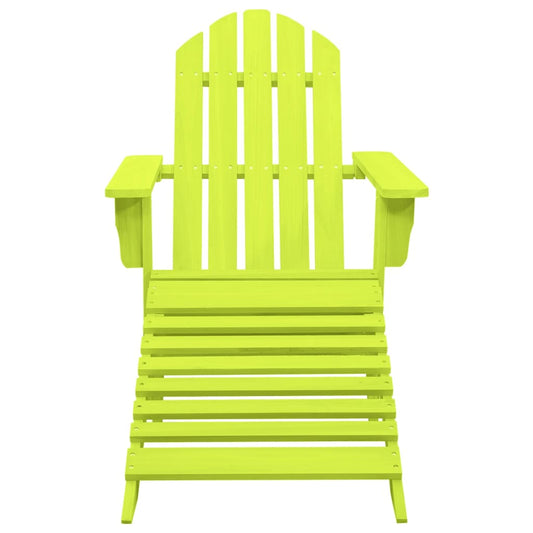 315866 vidaXL Garden Adirondack Chair with Ottoman Solid Fir Wood Green
