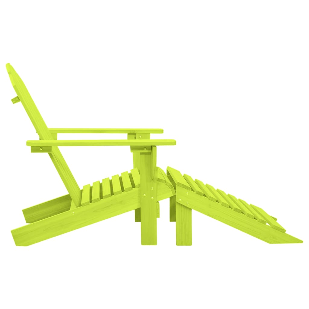 315866 vidaXL Garden Adirondack Chair with Ottoman Solid Fir Wood Green
