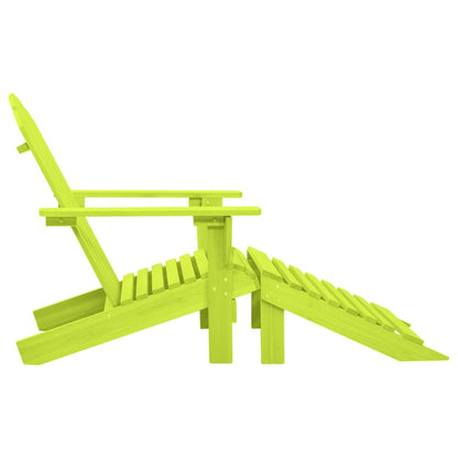 315866 vidaXL Garden Adirondack Chair with Ottoman Solid Fir Wood Green