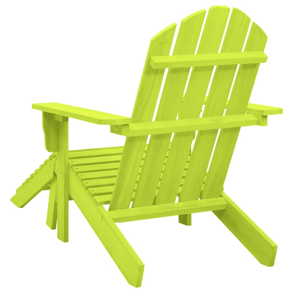 315866 vidaXL Garden Adirondack Chair with Ottoman Solid Fir Wood Green