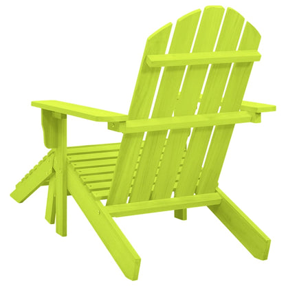 315866 vidaXL Garden Adirondack Chair with Ottoman Solid Fir Wood Green