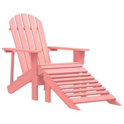 315867 vidaXL Garden Adirondack Chair with Ottoman Solid Fir Wood Pink