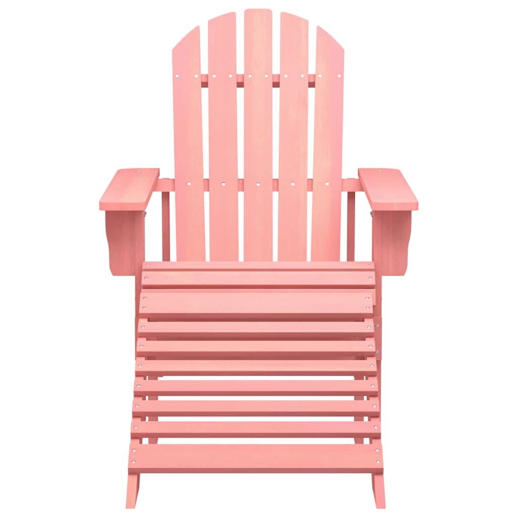315867 vidaXL Garden Adirondack Chair with Ottoman Solid Fir Wood Pink
