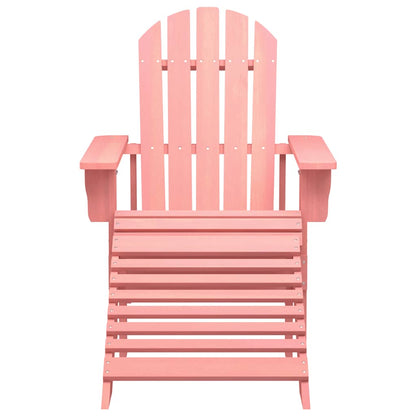 315867 vidaXL Garden Adirondack Chair with Ottoman Solid Fir Wood Pink