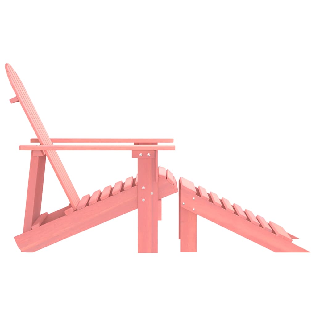 315867 vidaXL Garden Adirondack Chair with Ottoman Solid Fir Wood Pink