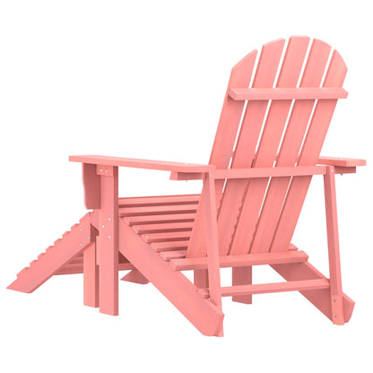 315867 vidaXL Garden Adirondack Chair with Ottoman Solid Fir Wood Pink