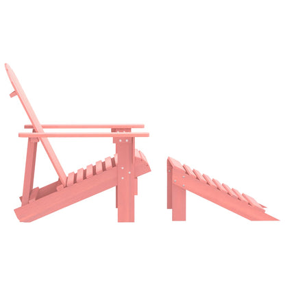 315867 vidaXL Garden Adirondack Chair with Ottoman Solid Fir Wood Pink