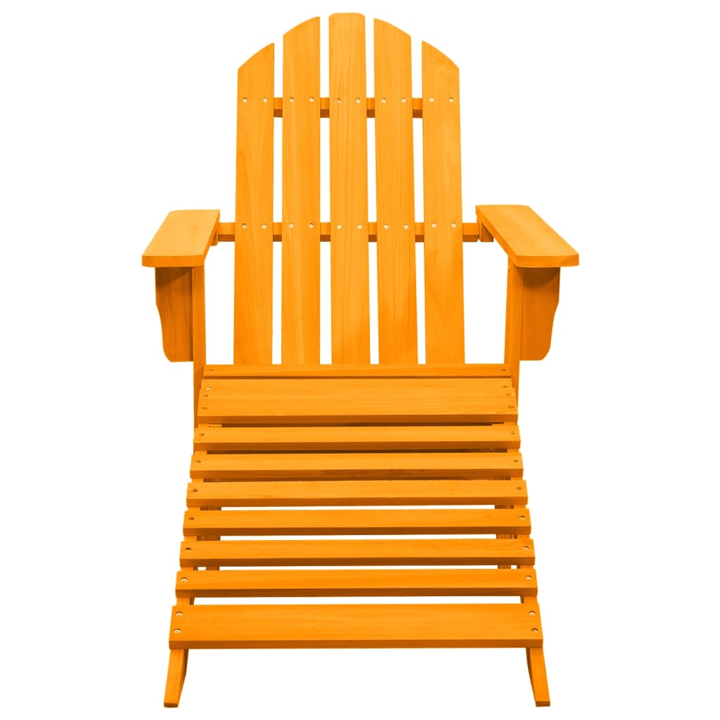 315868 vidaXL Garden Adirondack Chair with Ottoman Solid Fir Wood Orange