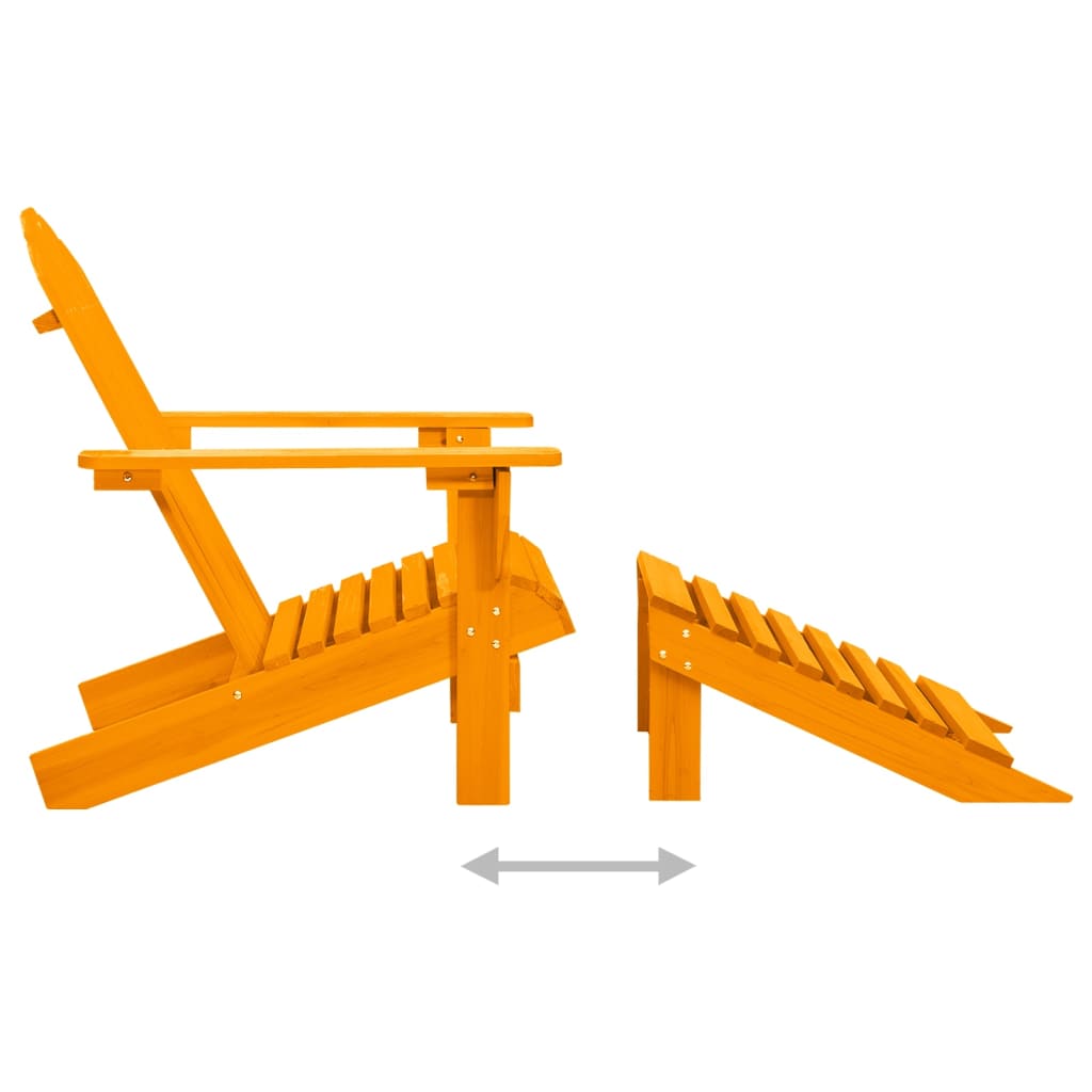 315868 vidaXL Garden Adirondack Chair with Ottoman Solid Fir Wood Orange
