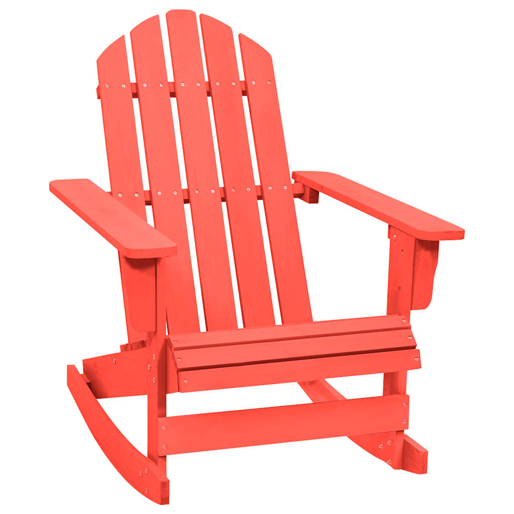 315883 vidaXL Garden Rocking Adirondack Chair Solid Fir Wood Red