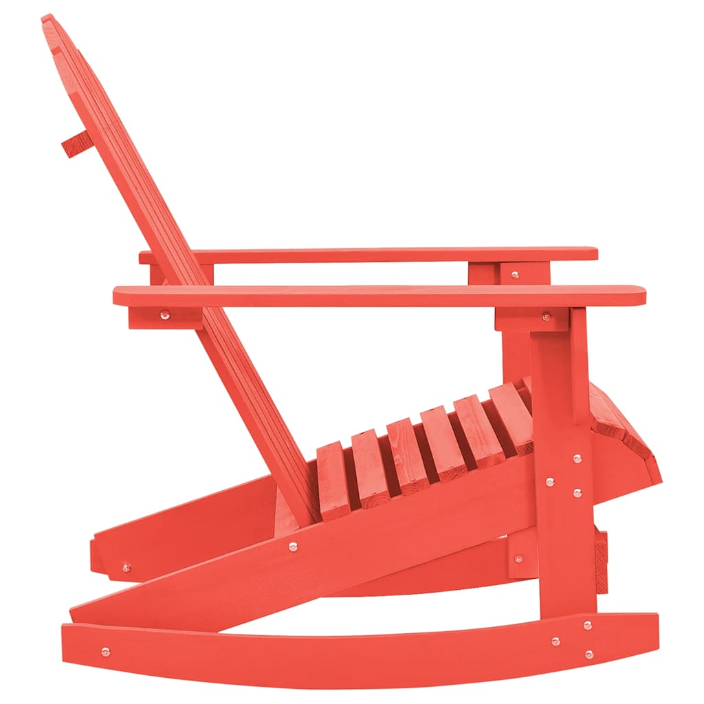 315883 vidaXL Garden Rocking Adirondack Chair Solid Fir Wood Red