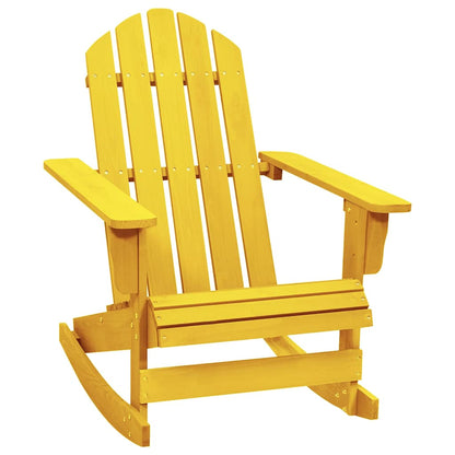 315884 vidaXL Garden Adirondack Rocking Chair Solid Fir Wood Yellow